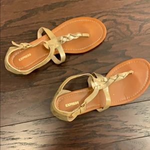 Express gold ankle strap sandals